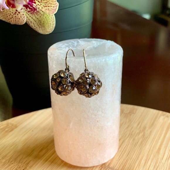 Bronze and brown stone cluster earrings - Picture 3 of 3